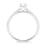 Certified Cushion Diamond Side Stone Engagement Ring 0.80ct E/VS in 18k White Gold - All Diamond