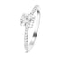 Certified Cushion Diamond Side Stone Engagement Ring 1.00ct E/VS in 18k White Gold