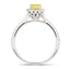 Certified Cushion Yellow Diamond Engagement Ring 0.80ct Ring in Platinum - All Diamond
