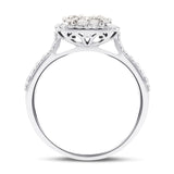 Certified Diamond Cluster Engagement Ring 1.40ct in 9k White Gold - All Diamond