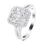 Certified Diamond Cluster Engagement Ring 1.40ct in 9k White Gold