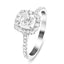 Certified Diamond Halo Cushion Engagement Ring 1.15ct 18k White Gold