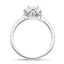 Certified Diamond Halo Oval Engagement Ring 0.60ct E/VS 18k White Gold - All Diamond
