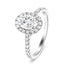 Certified Diamond Halo Oval Engagement Ring 0.60ct E/VS 18k White Gold