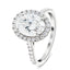 Certified Diamond Halo Oval Engagement Ring 1.40ct G/SI 18k White Gold