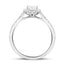 Certified Diamond Halo Pear Engagement Ring 0.50ct 18k White Gold - All Diamond