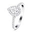 Certified Diamond Halo Pear Engagement Ring 0.50ct 18k White Gold