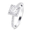 Certified Diamond Halo Princess Engagement Ring 1.25ct 18k White Gold