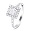 Certified Diamond Halo Princess Engagement Ring 1.36ct 18k White Gold