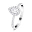 Certified Diamond Pear Halo Engagement Ring 0.50ct G/SI 18k White Gold