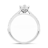 Certified Diamond Pear Side Stone Engagement Ring 0.55ct G/SI Platinum - All Diamond