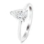 Certified Diamond Pear Solitaire Engagement Ring 0.30ct E/VS 18k White Gold