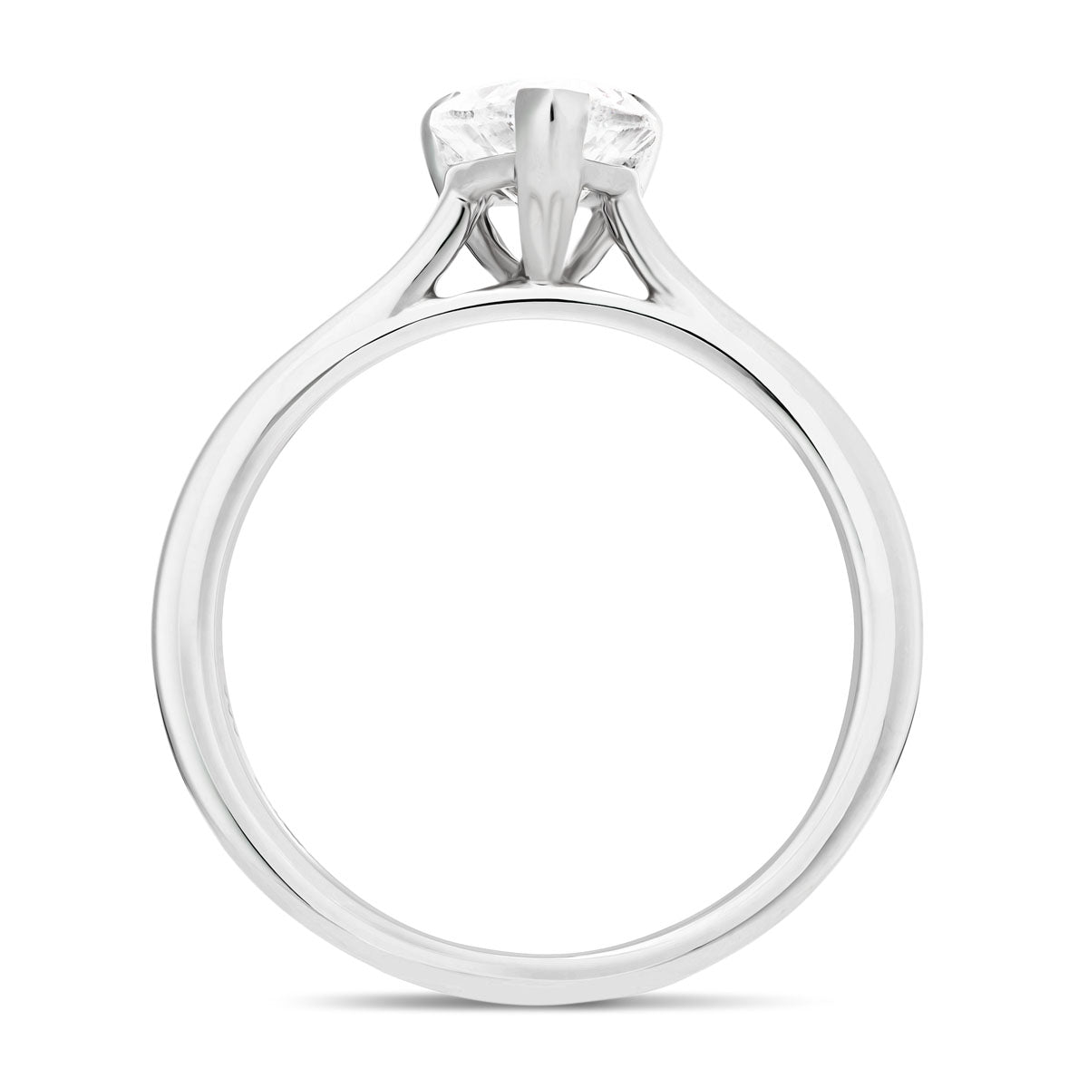 Certified Diamond Pear Solitaire Engagement Ring 0.30ct E/VS 18k White Gold - All Diamond