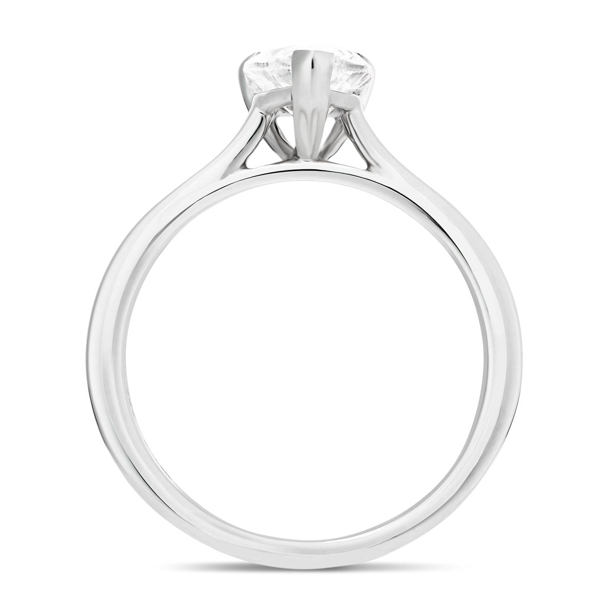 Certified Diamond Pear Solitaire Engagement Ring 0.50ct E/VS 18k White Gold - All Diamond