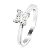 Certified Diamond Princess Engagement Ring 0.70ct G/SI in Platinum - All Diamond