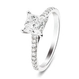 Certified Diamond Princess Side Stone Engagement Ring 0.55ct E/VS Platinum - All Diamond