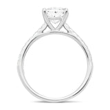 Certified Diamond Princess Side Stone Engagement Ring 0.80ct E/VS Platinum - All Diamond