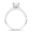 Certified Diamond Round Side Stone Engagement Ring 0.65ct E/VS 18k White Gold - All Diamond