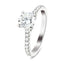Certified Diamond Round Side Stone Engagement Ring 0.65ct E/VS 18k White Gold
