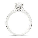 Certified Diamond Round Side Stone Engagement Ring 1.15ct G/SI 18k White Gold - All Diamond