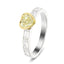 Certified Heart and Baguette Yellow Diamond Engagement Ring 1.25ct Ring 18k White Gold
