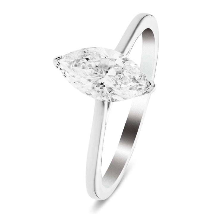 Certified Marquise Diamond Engagement Ring 0.50ct G/SI in Platinum