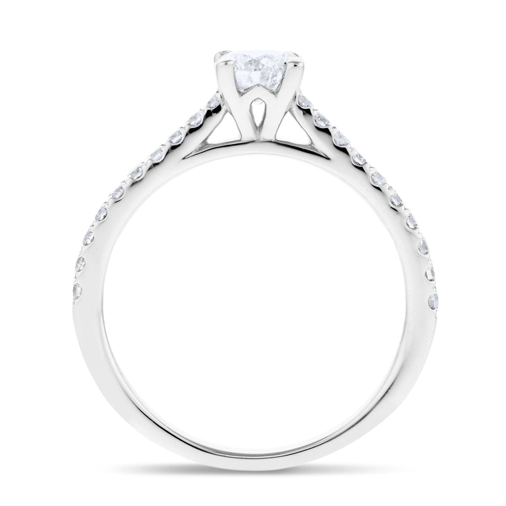 Certified Matching Diamond Engagement & Wedding Ring 1.05ct G/SI in Platinum - All Diamond