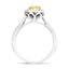 Certified Oval Yellow Diamond Halo Engagement Ring 0.80ct Ring in 18k White Gold - All Diamond