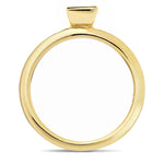 Certified Princess Diamond Rub Over Engagement Ring 0.50ct G/SI 18k Yellow Gold - All Diamond