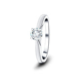 Certified Solitaire Diamond Engagement Ring 0.20ct H/SI Quality 9k White Gold - All Diamond