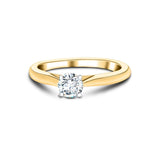 Certified Solitaire Diamond Engagement Ring 0.20ct H/SI Quality 9k Yellow Gold - All Diamond