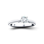 Certified Solitaire Diamond Engagement Ring 0.25ct H/SI Quality 18k White Gold - All Diamond