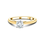 Certified Solitaire Diamond Engagement Ring 0.25ct H/SI Quality 18k Yellow Gold - All Diamond