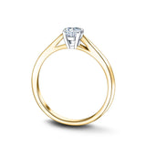 Certified Solitaire Diamond Engagement Ring 0.25ct H/SI Quality 9k Yellow Gold - All Diamond