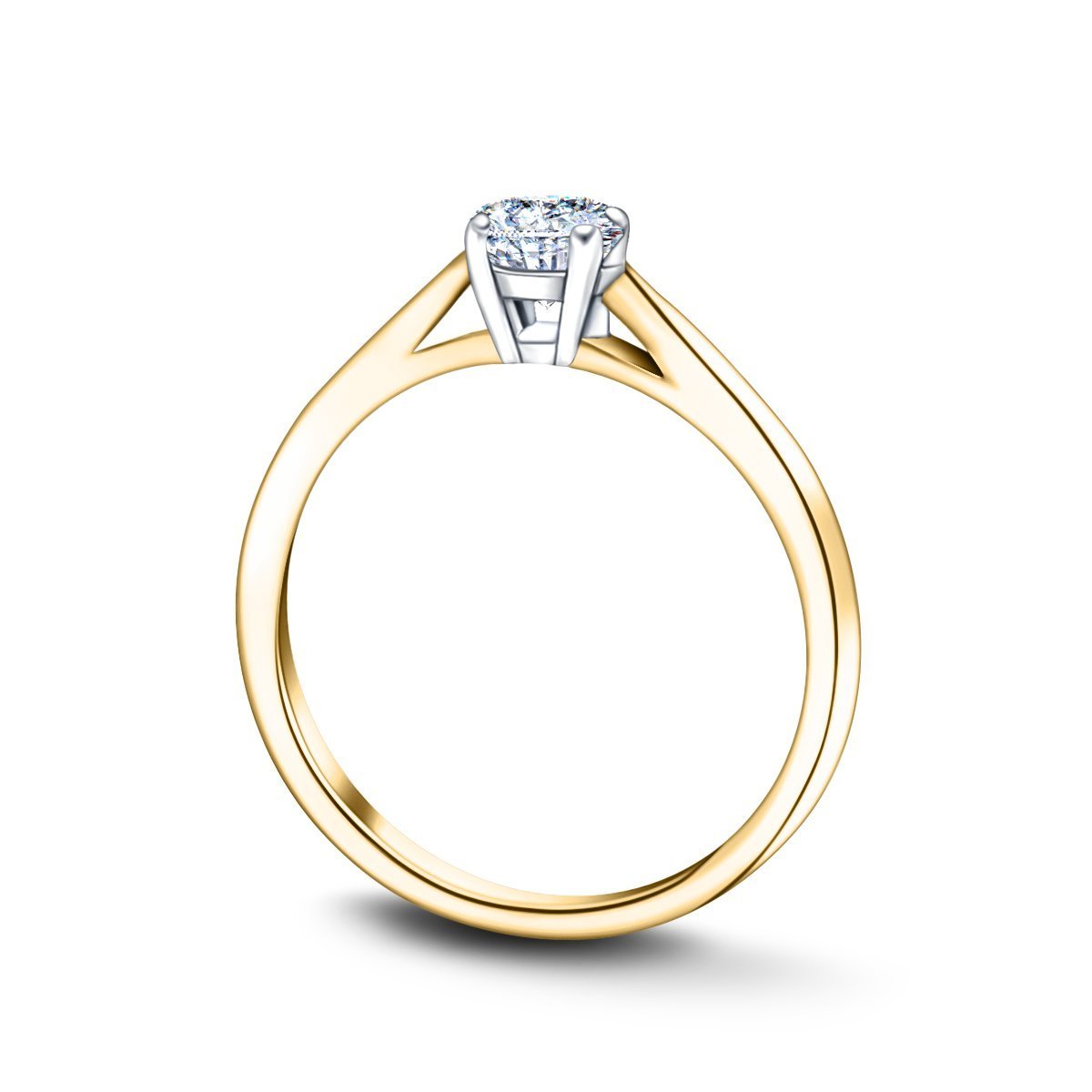 Certified Solitaire Diamond Engagement Ring 0.33ct H/SI Quality 18k Yellow Gold - All Diamond