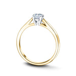 Certified Solitaire Diamond Engagement Ring 0.33ct H/SI Quality 18k Yellow Gold - All Diamond