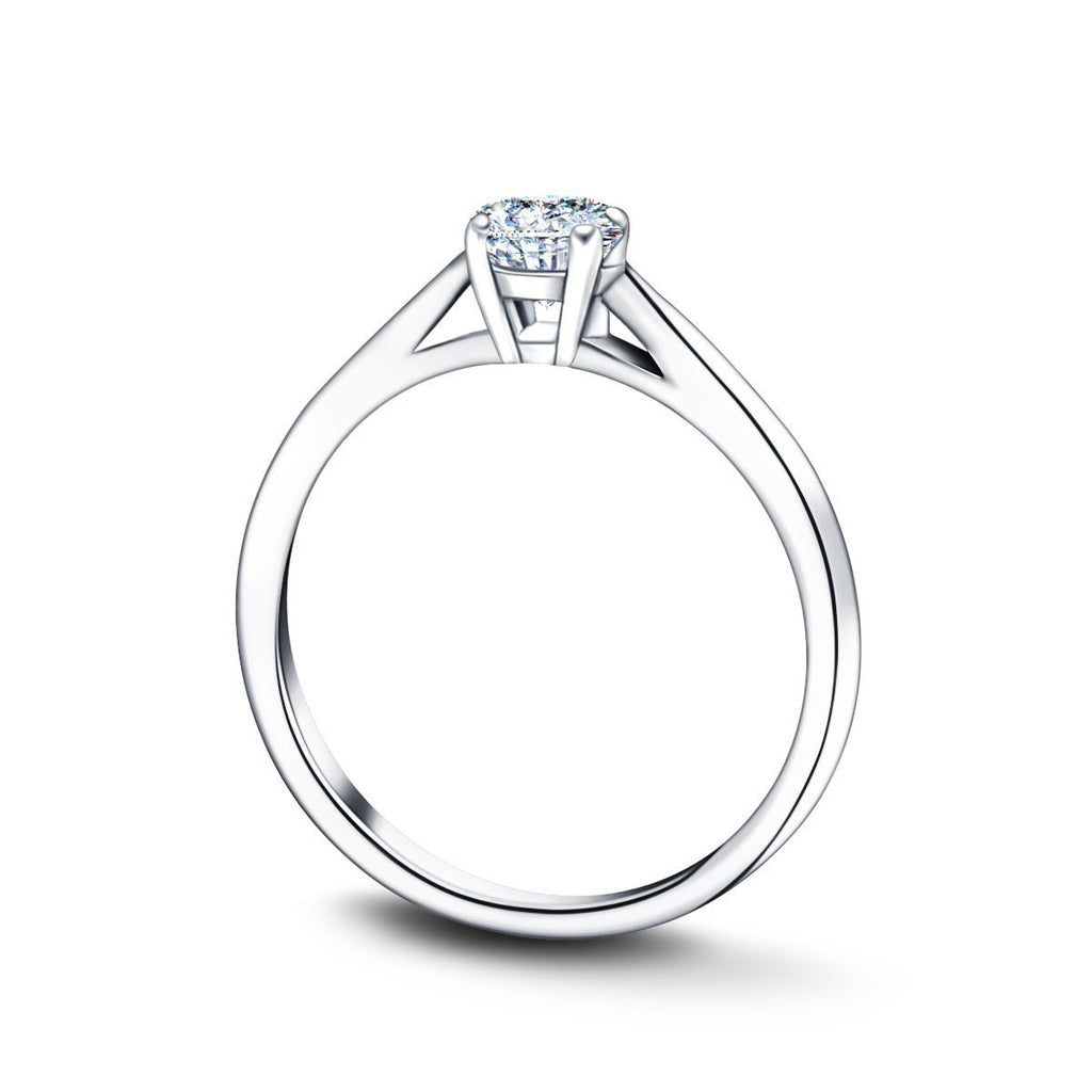 Certified Solitaire Diamond Engagement Ring 0.33ct H/SI Quality 9k White Gold - All Diamond
