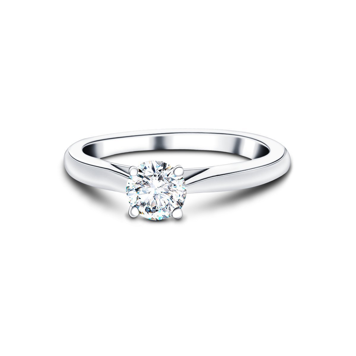 Certified Solitaire Diamond Engagement Ring 0.33ct H/SI Quality In Platinum - All Diamond