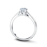 Certified Solitaire Diamond Engagement Ring 0.40ct H/SI Quality 18k White Gold - All Diamond