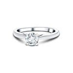 Certified Solitaire Diamond Engagement Ring 0.40ct H/SI Quality 9k White Gold - All Diamond