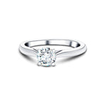 Certified Solitaire Diamond Engagement Ring 0.40ct H/SI Quality In Platinum - All Diamond