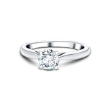 Certified Solitaire Diamond Engagement Ring 0.50ct G/SI Quality 9k White Gold - All Diamond