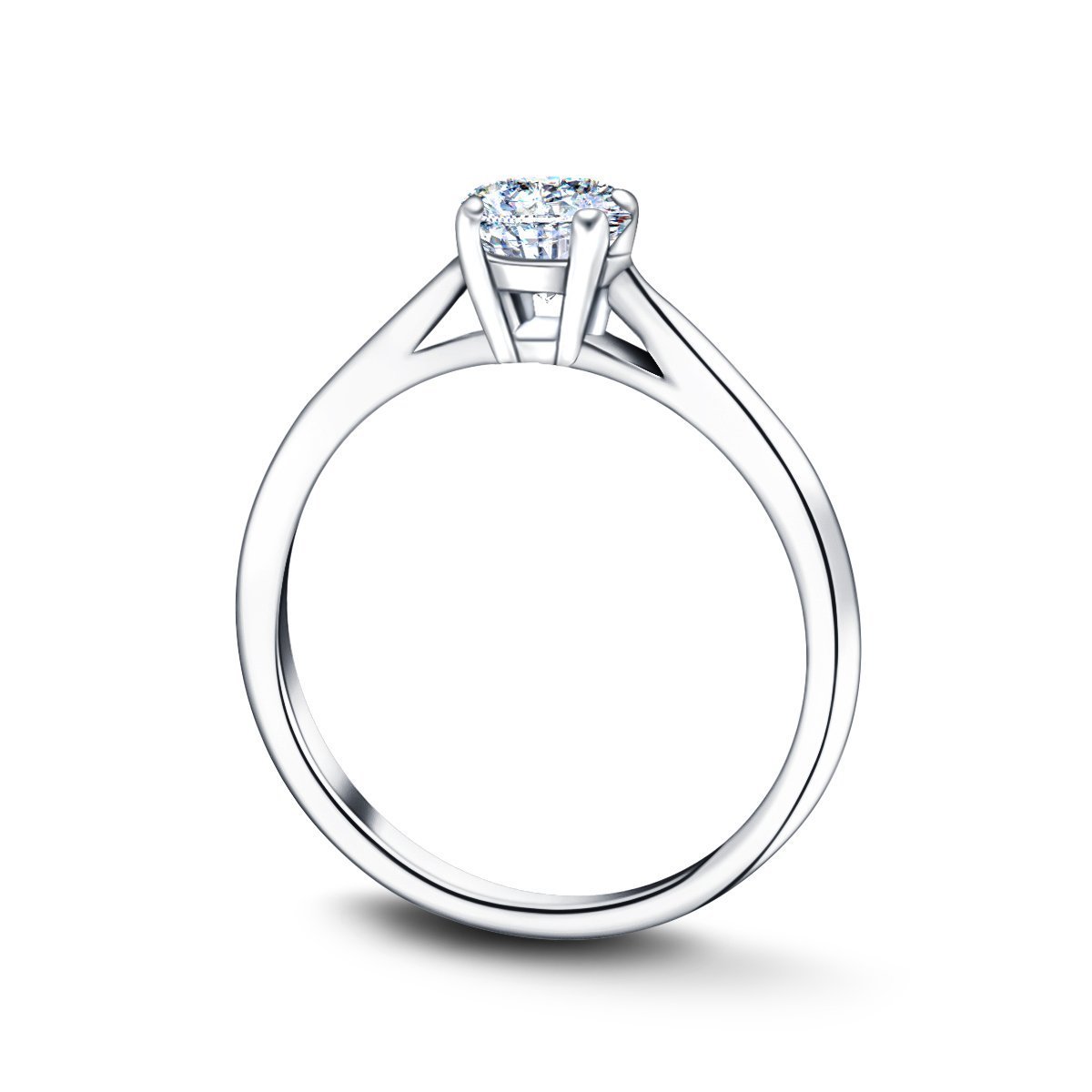 Certified Solitaire Diamond Engagement Ring 0.50ct G/SI Quality 9k White Gold - All Diamond