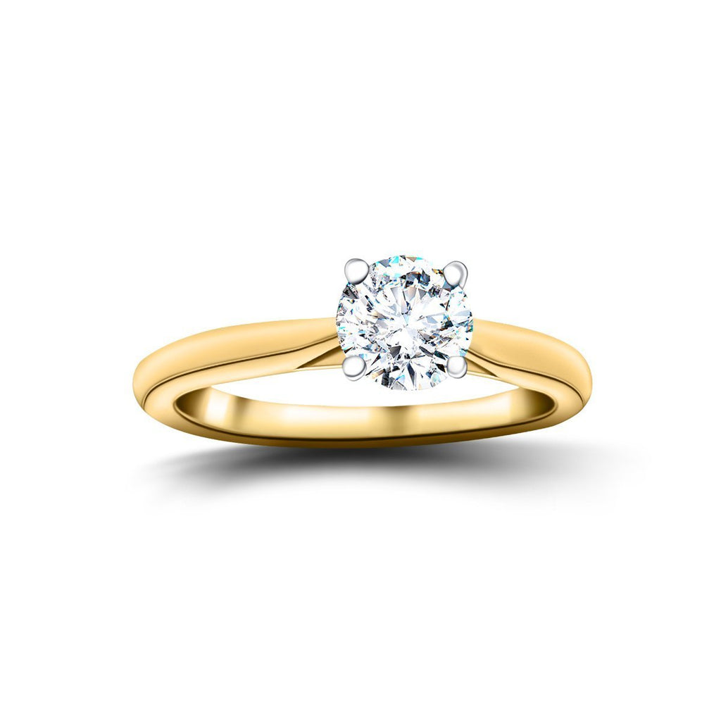 Certified Solitaire Diamond Engagement Ring 0.50ct G/SI Quality 9k Yellow Gold - All Diamond