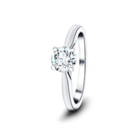 Certified Solitaire Diamond Engagement Ring 0.60ct E/VS Quality 18k White Gold - All Diamond