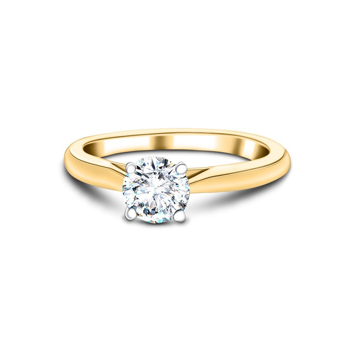 Certified Solitaire Diamond Engagement Ring 0.60ct E/VS Quality 18k Yellow Gold - All Diamond