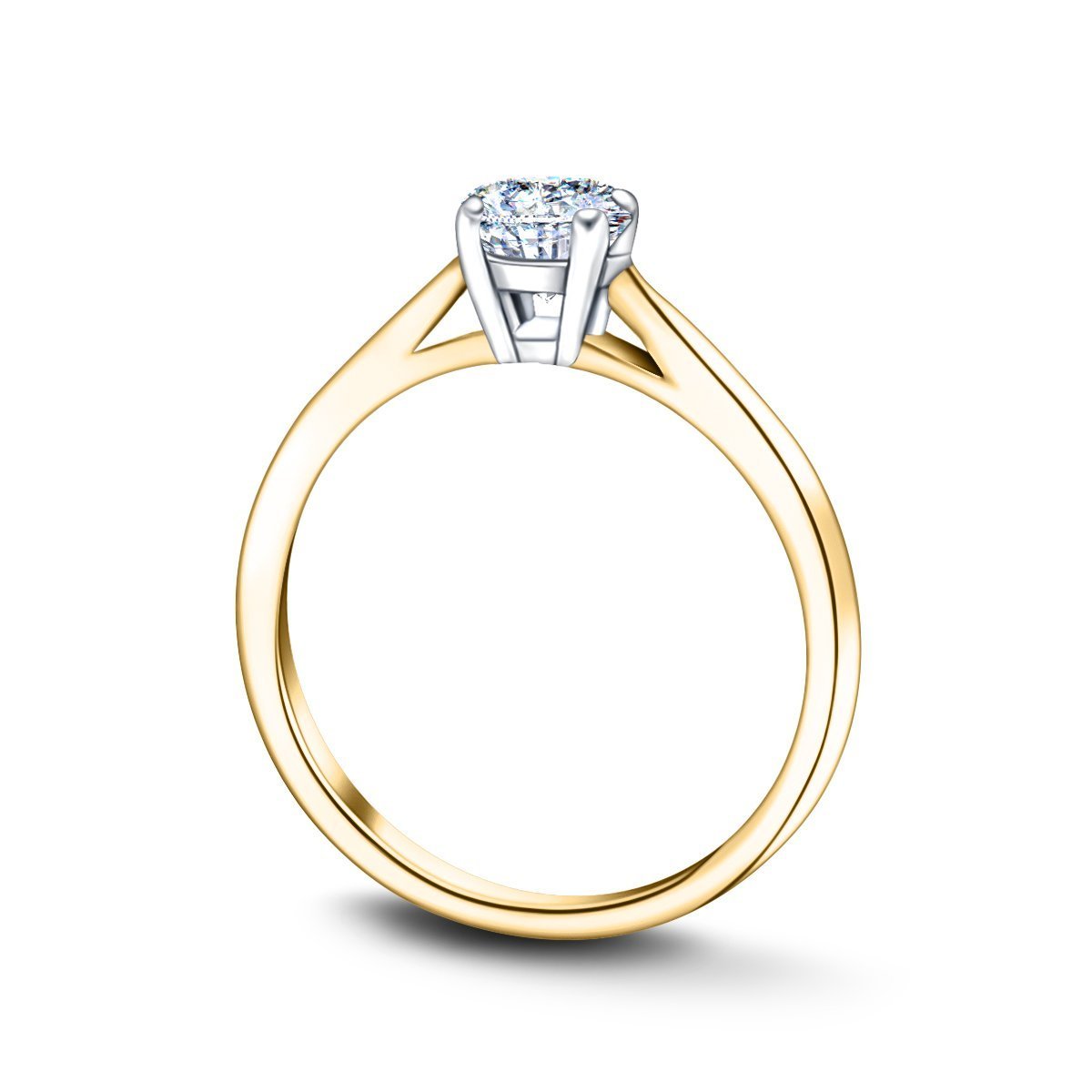 Certified Solitaire Diamond Engagement Ring 0.60ct E/VS Quality 18k Yellow Gold - All Diamond