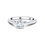 Certified Solitaire Diamond Engagement Ring 0.60ct E/VS Quality Platinum - All Diamond