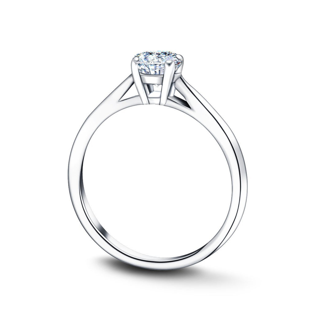 Certified Solitaire Diamond Engagement Ring 0.60ct G/SI Quality Platinum - All Diamond