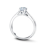 Certified Solitaire Diamond Engagement Ring 0.70ct H/SI Quality In Platinum - All Diamond